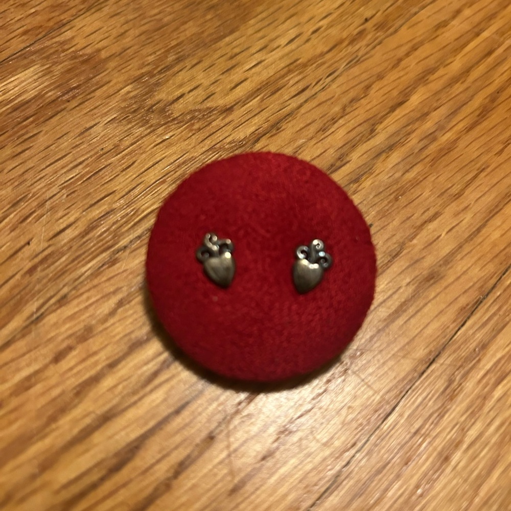 Silver Heart Stud Earrings